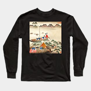 Floating markets in Vietnam, motif 2 Long Sleeve T-Shirt